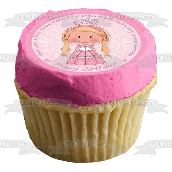 Happy Birthday Princesses Frog and a Cake Edible Cupcake Topper Images ABPID05825