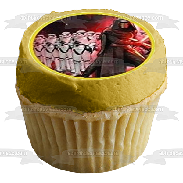 Star Wars Logo C-3PO R2-D2 Storm Trooper and Darth Vader Edible Cupcake Topper Images ABPID05916