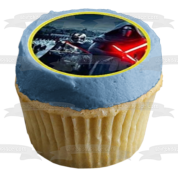 Star Wars Logo C-3PO R2-D2 Storm Trooper and Darth Vader Edible Cupcake Topper Images ABPID05916