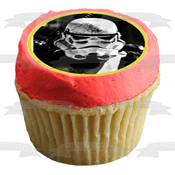 Star Wars Logo C-3PO R2-D2 Storm Trooper and Darth Vader Edible Cupcake Topper Images ABPID05916