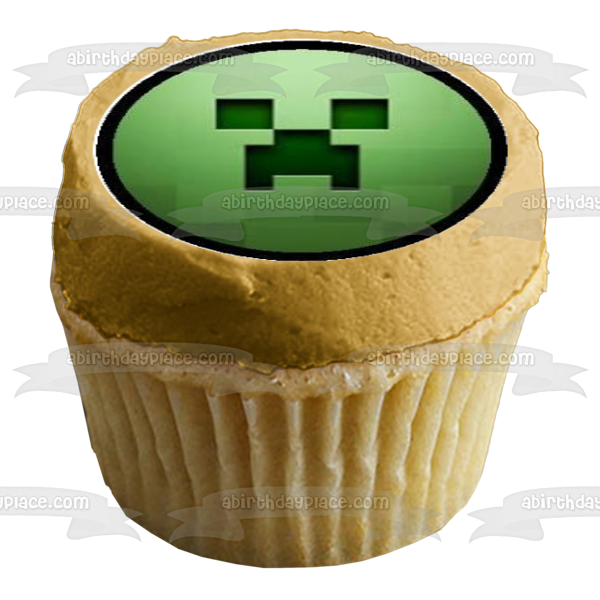 Minecraft Logo Steve Alex and Skeletons Edible Cupcake Topper Images ABPID05842