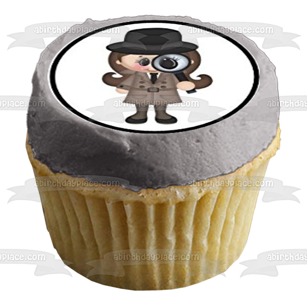 Private Investigator Secret Agent and Walkie Talkies Edible Cupcake Topper Images ABPID05936