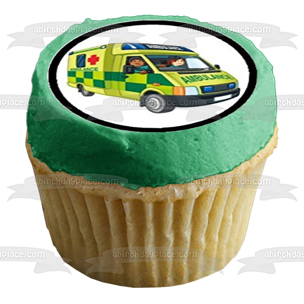 First Aid Ambulance Doctor and a Helicopter Edible Cupcake Topper Images ABPID05844