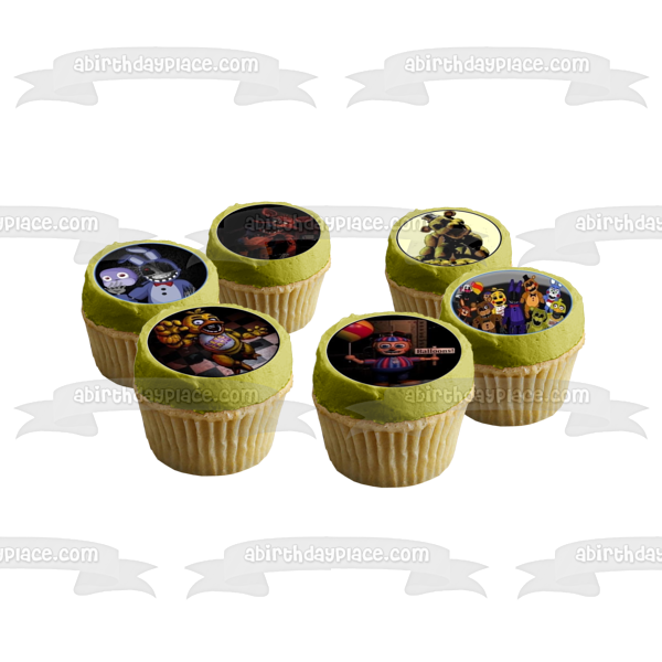 Five Nights at Freddy's Freddy Fazbear Bonnie and Foxy Edible Cupcake Topper Images ABPID05951