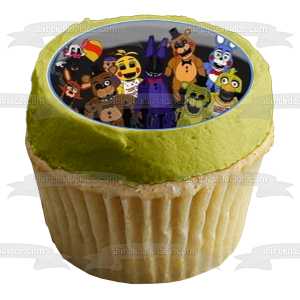 Five Nights at Freddy's Freddy Fazbear Bonnie and Foxy Edible Cupcake Topper Images ABPID05951