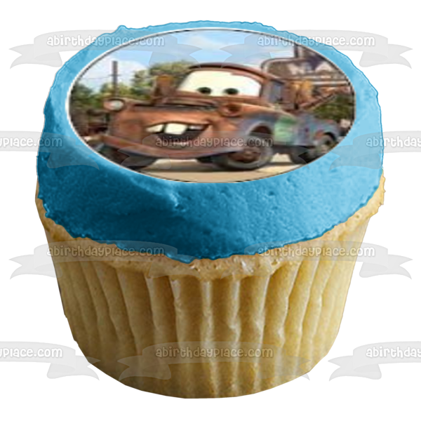 Cars Mater Sir Tow Mater Fillmore y Lightening McQueen Imágenes comestibles para cupcakes ABPID05895 