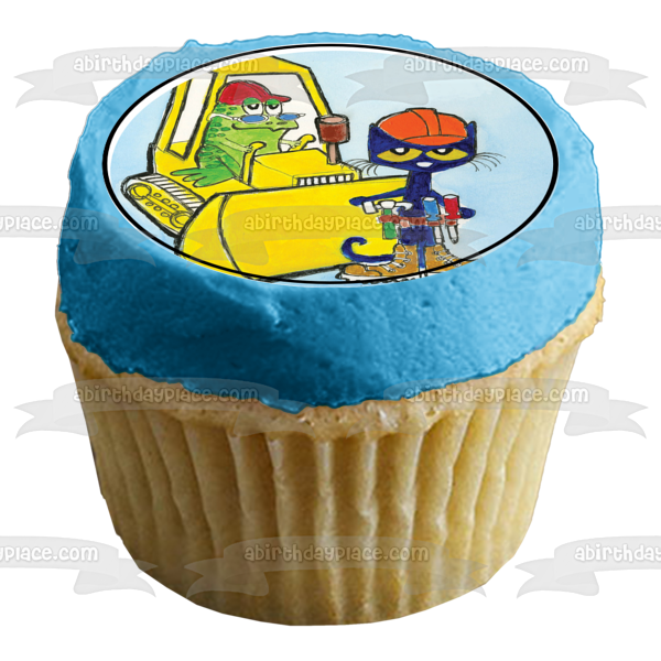 Pete the Cat and Grumpy Toad Edible Cupcake Topper Images ABPID06135