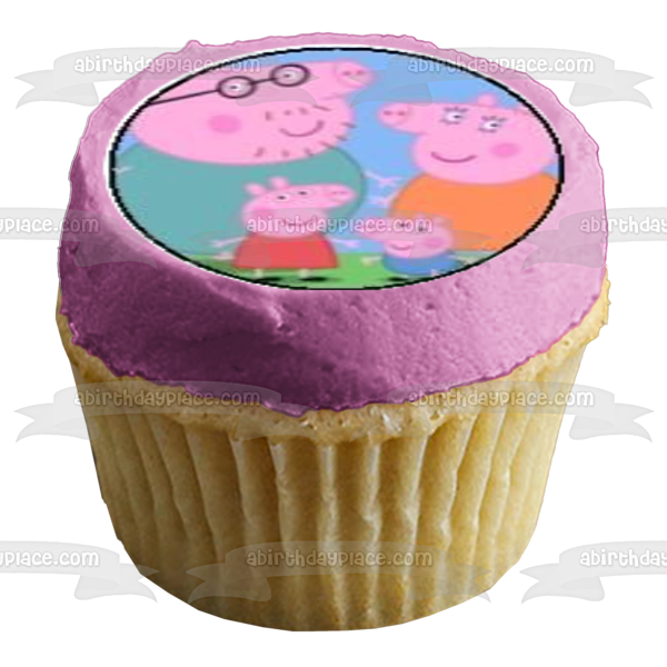 Peppa Pig George Mr. Dinosaur Daddy Pig and Mummy Pig Edible Cupcake Topper Images ABPID06180