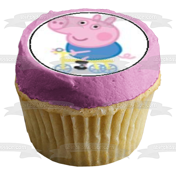 Peppa Pig George Mr. Dinosaur Daddy Pig and Mummy Pig Edible Cupcake Topper Images ABPID06180