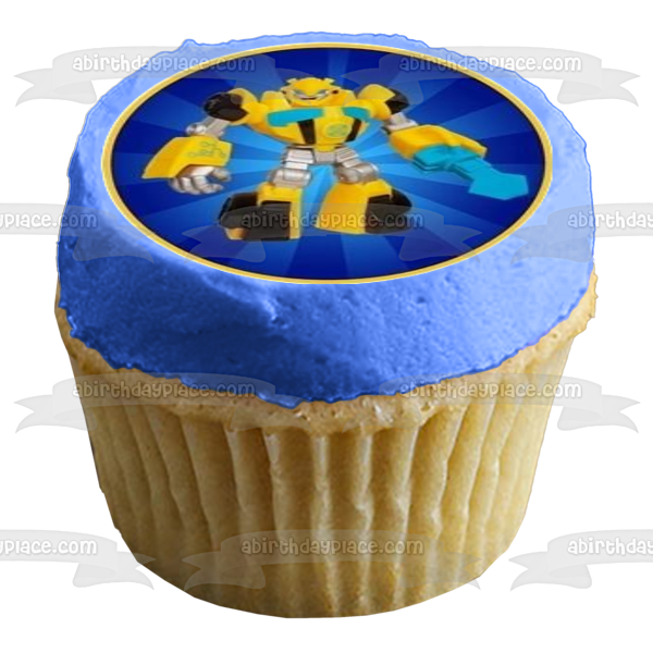 Transformers Rescue Bots Logo Optimus Prime Boulder Blades Quickshadow and Chase Edible Cupcake Topper Images ABPID06199