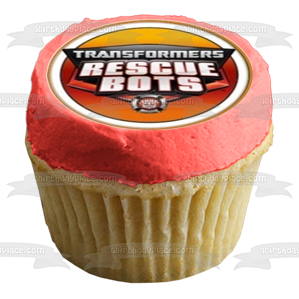 Transformers Rescue Bots Logo Optimus Prime Boulder Blades Quickshadow and Chase Edible Cupcake Topper Images ABPID06199