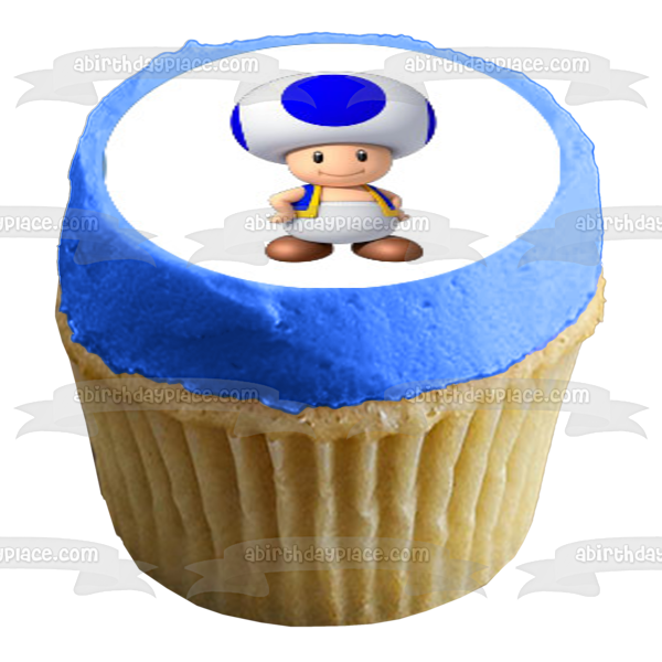 Super Mario Brothers Luigi Yoshi Toad Starman Champiñones y cerezas Imágenes comestibles para cupcakes ABPID06237 