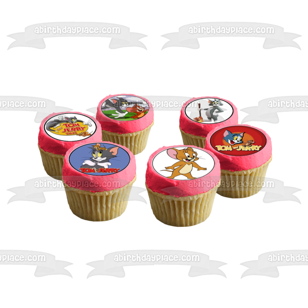 Imágenes de decoración comestible para cupcakes con escenas variadas de Tom y Jerry Tales ABPID06590 