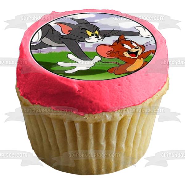 Imágenes de decoración comestible para cupcakes con escenas variadas de Tom y Jerry Tales ABPID06590 