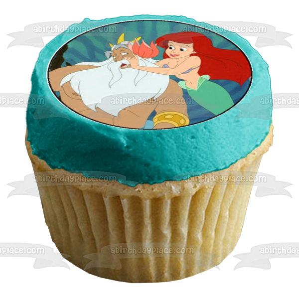 La Sirenita Ariel Flounder Rey Tritón y Sebastián Imágenes comestibles para cupcakes ABPID06610 