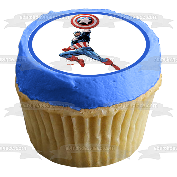 Avengers Spider-Man The Hulk Iron Man Captain America and Thor Edible Cupcake Topper Images ABPID06268