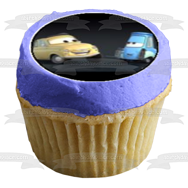 Cars 2 Lightening McQueen Sally Carrera Mater and Holly Shiftwell Edible Cupcake Topper Images ABPID06657