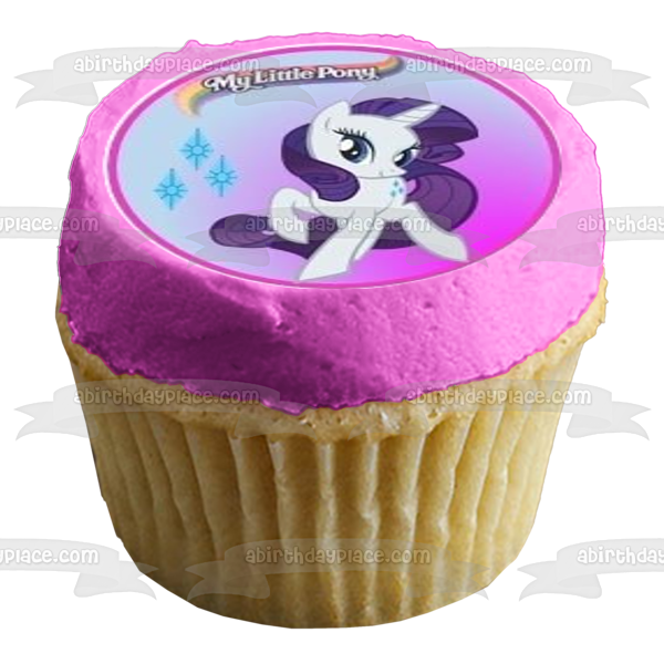 Imágenes comestibles para decoración de cupcakes de My Little Pony Rarity Fluttershy Rainbow Dash y Pinkie Pie ABPID06398 