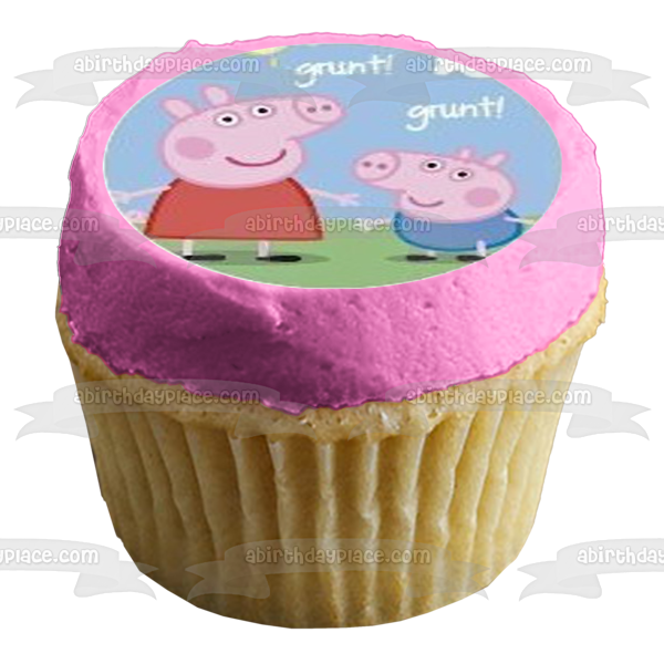 Peppa Pig Momia Papá George Volando y enlodándose Imágenes comestibles para cupcakes ABPID06453 