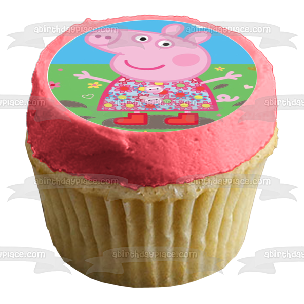 Peppa Pig Momia Papá George Volando y enlodándose Imágenes comestibles para cupcakes ABPID06453 