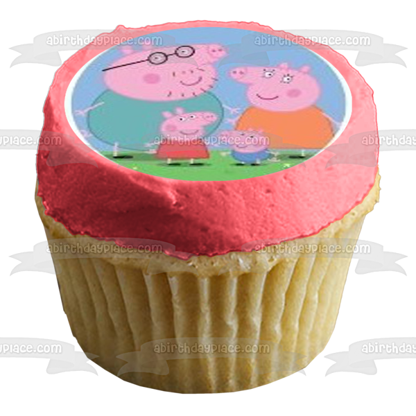 Peppa Pig Momia Papá George Volando y enlodándose Imágenes comestibles para cupcakes ABPID06453 