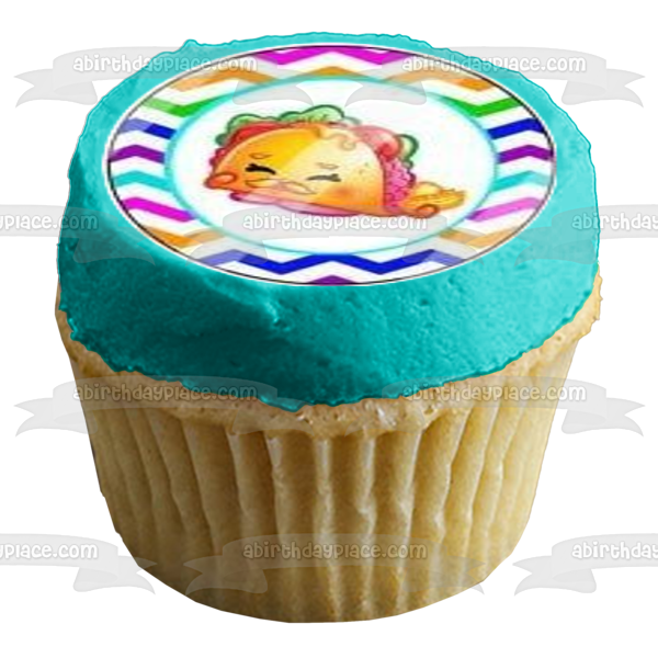 Shopkins Apple Blossom Cupcake Princess Buttercup Rainbow Bite and Sweet Pea Edible Cupcake Topper Images ABPID06473