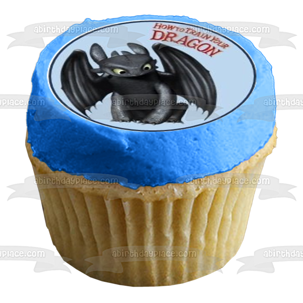 How to Train Your Dragon Fishlegs Hiccup Astrid and Toothless Edible Cupcake Topper Images ABPID06689