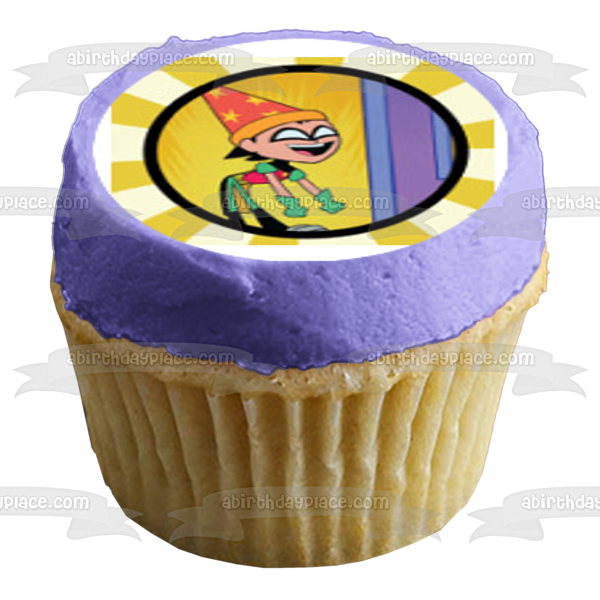 Teen Titans Go Logo Beast Boy Starfire Robin Cyborg y Raven Imágenes comestibles para cupcakes ABPID07022 