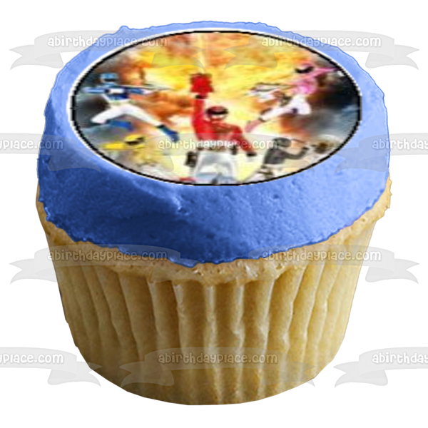 Power Rangers Mega Force Jason Zack Billy Trini and Kimberly Edible Cupcake Topper Images ABPID06739