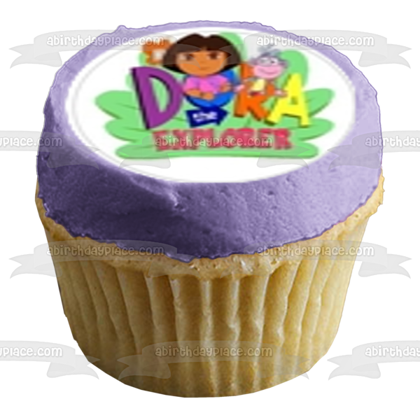 Imágenes de adorno comestible para cupcakes con mochila de Swiper y botas de Dora la Exploradora ABPID07037 