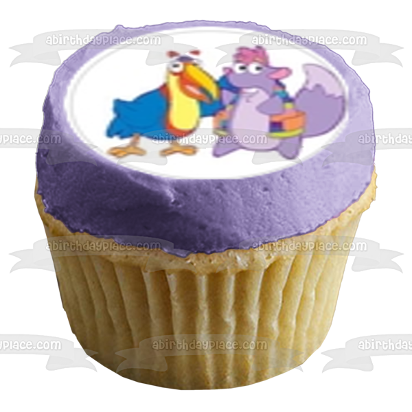 Imágenes de adorno comestible para cupcakes con mochila de Swiper y botas de Dora la Exploradora ABPID07037 