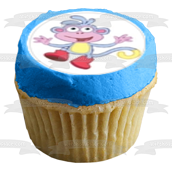 Imágenes de adorno comestible para cupcakes con mochila de Swiper y botas de Dora la Exploradora ABPID07037 