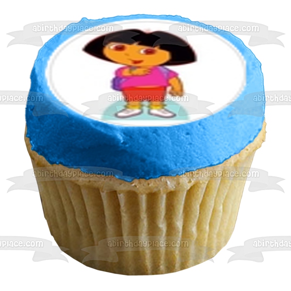 Imágenes de adorno comestible para cupcakes con mochila de Swiper y botas de Dora la Exploradora ABPID07037 