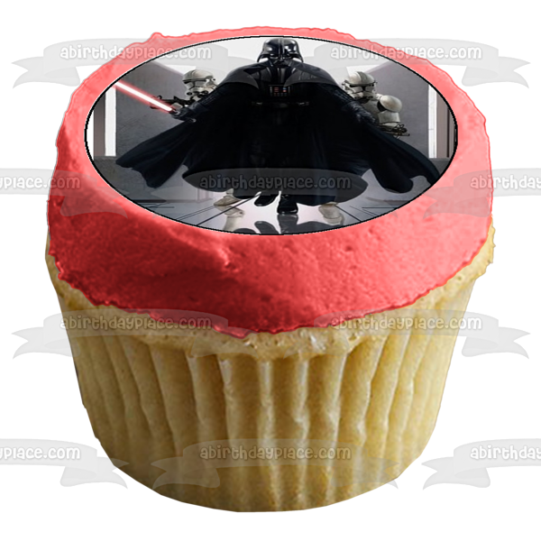 Logotipo de Star Wars Darth Vader Sable de luz y Storm Troopers Imágenes comestibles para cupcakes ABPID06773 