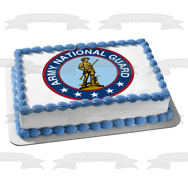 Imagen comestible para tarta con sello de la Guardia Nacional del Ejército de los Estados Unidos ABPID06259 