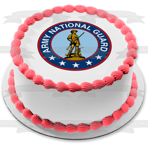 Imagen comestible para tarta con sello de la Guardia Nacional del Ejército de los Estados Unidos ABPID06259 