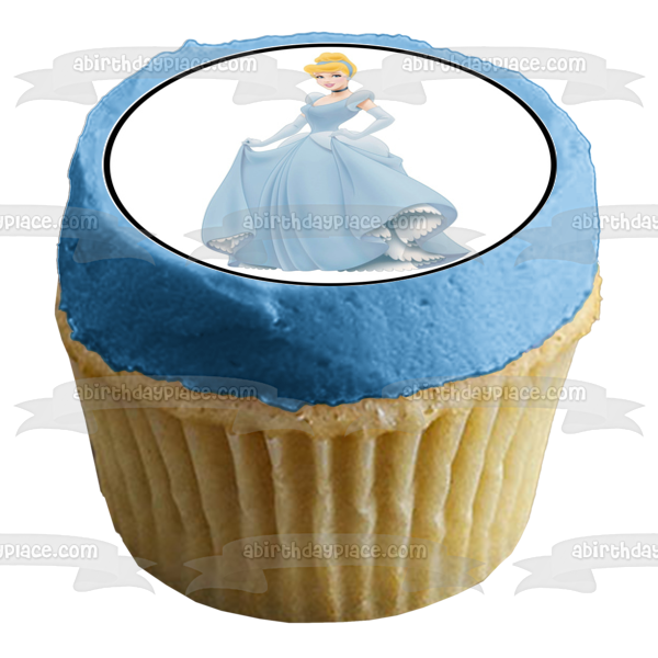 Vestido de Cenicienta, Príncipe Azul y un carruaje tirado por caballos, adorno comestible para cupcakes, imágenes ABPID06816 