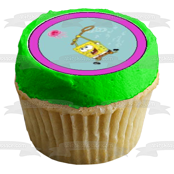 Imágenes de decoración comestible para cupcakes de Bob Esponja y Patricio en parte inferior del bikini ABPID06839 