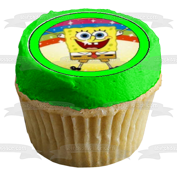 Imágenes de decoración comestible para cupcakes de Bob Esponja y Patricio en parte inferior del bikini ABPID06839 