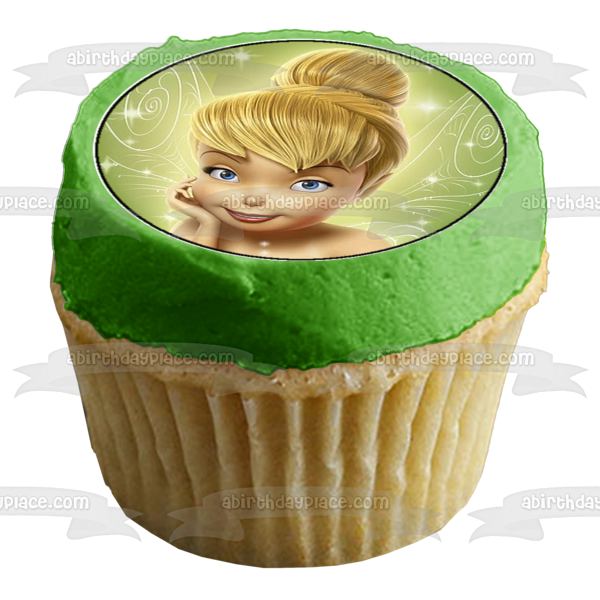 Tinkerbell Wings Flowers Fawn and Rosetta Edible Cupcake Topper Images ABPID07406