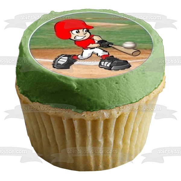 Baseball Cartoon All Star Bats Edible Cupcake Topper Images ABPID06844