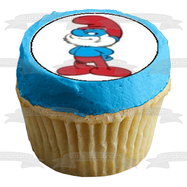 Los Pitufos Papa Pitufo Pitufina y Gargamel Imágenes comestibles para cupcakes ABPID07466 