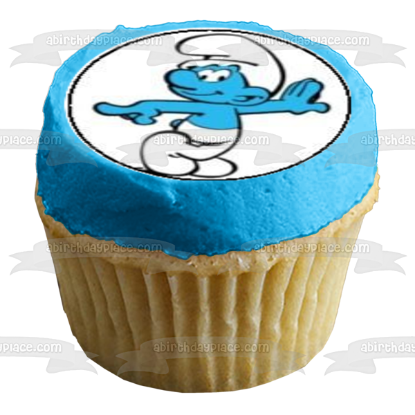 Los Pitufos Papa Pitufo Pitufina y Gargamel Imágenes comestibles para cupcakes ABPID07466 