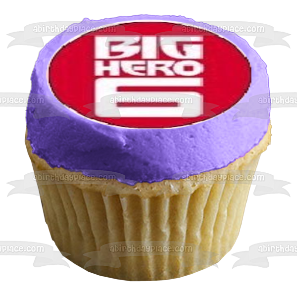 Big Hero 6 Logo Hiro Red Baymax White Baymax Go Go y Honey Lemon Edible Cupcake Topper Imágenes ABPID06978 