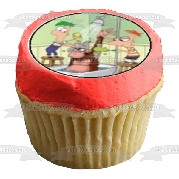 Phineas y Ferb Phineas Flynn Ferb Fletcher Perry el ornitorrinco y Candace Flynn Imágenes comestibles para cupcakes ABPID07468 