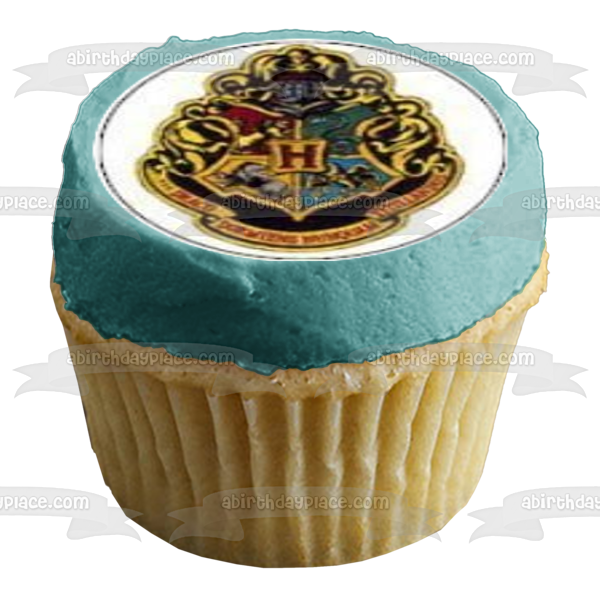 Harry Potter Escudos de Hogwarts Gryffindor Hufflepuff Emblema de Hogwarts Ravenclaw y Slytherin Imágenes comestibles para cupcakes ABPID07527 