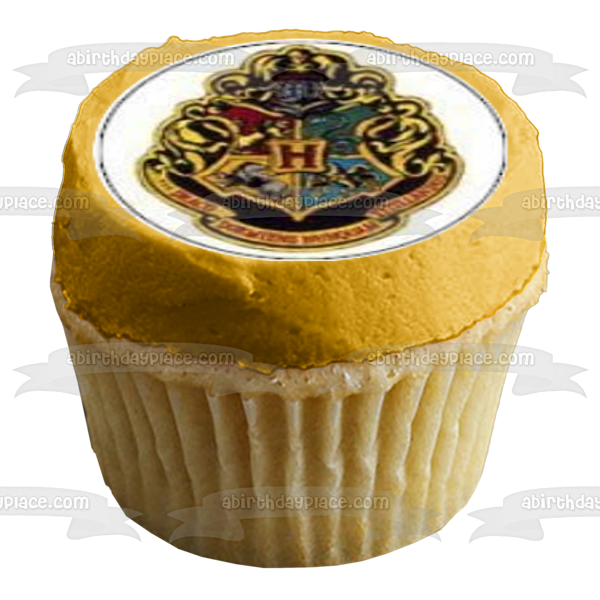 Harry Potter Escudos de Hogwarts Gryffindor Hufflepuff Emblema de Hogwarts Ravenclaw y Slytherin Imágenes comestibles para cupcakes ABPID07527 