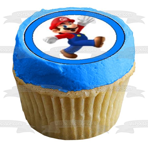 Super Mario Brothers Luigi Yoshi Wario and Bowser Edible Cupcake Topper Images ABPID07534