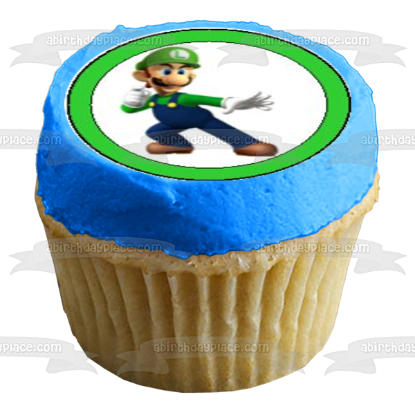 Super Mario Brothers Luigi Yoshi Wario and Bowser Edible Cupcake Topper Images ABPID07534