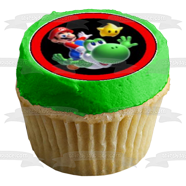 Super Mario Brothers Luigi Yoshi Wario and Bowser Edible Cupcake Topper Images ABPID07534